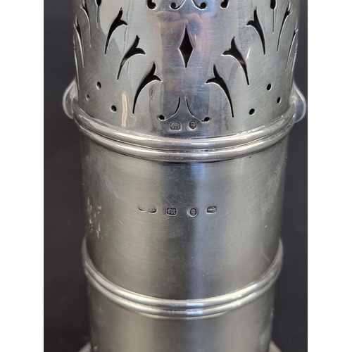 231 - A Victorian silver sugar caster, by Nathan & Hayes, Birmingham 1890, 18cm high, 216g.... 