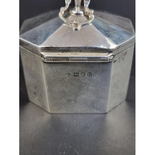242 - An Edwardian silver tea caddy, by Sibray, Hall & Co Ltd, London 1908, with gilt interior, 10cm h... 