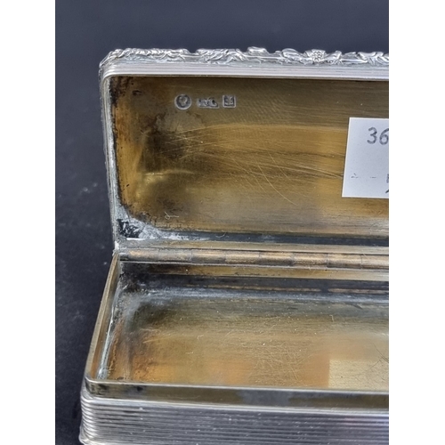 247 - A Victorian silver snuff box, by Francis Clark, Birmingham 1846, the lid engraved 'Presented to Mr W... 