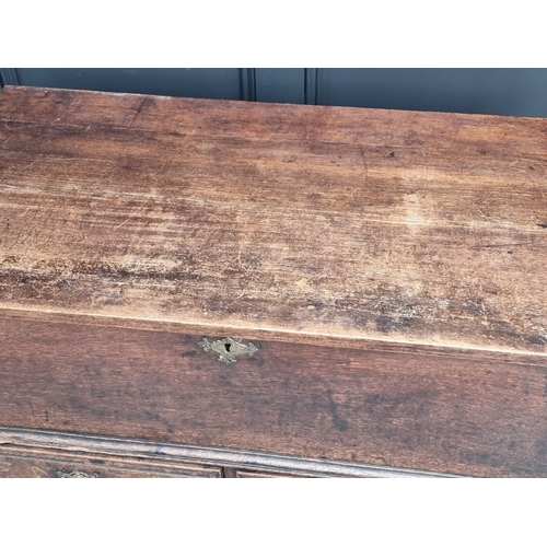 1030 - An oak mule chest, 94cm wide.