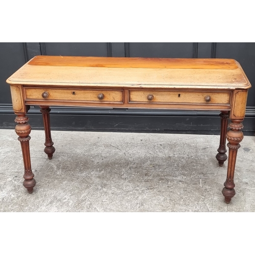 1038 - A Victorian mahogany side table, stamped 'Wilkinson', 122cm wide.