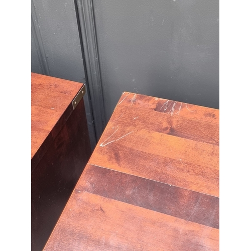 1041 - A pair of reproduction hardwood bedside chests, 50.5cm wide.