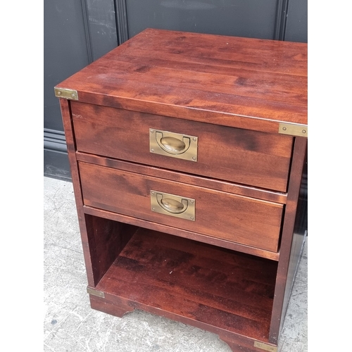 1041 - A pair of reproduction hardwood bedside chests, 50.5cm wide.