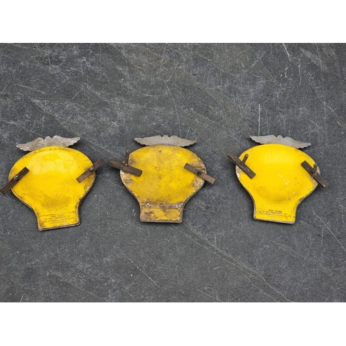 Automobilia: three AA car radiator badges; and three others. (6)