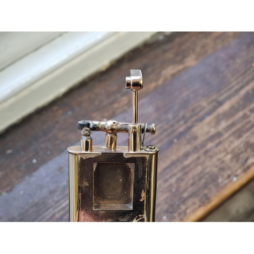 1605 - A rare Dunhill 'Unique' 9ct gold watch lighter, import mark 1926, with inscription to back 'To E.H.S... 