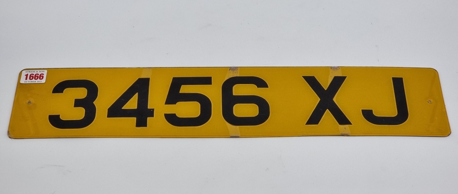 Vehicle Registration '3456 XJ', suitable for Jaguar, on V778 Retention ...