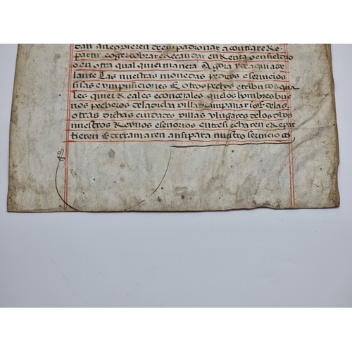 1 - ILLUMINATED MANUSCRIPT ON VELLUM: Philip II of Spain (& Mary Tudor): a single vellum leaf, appro... 
