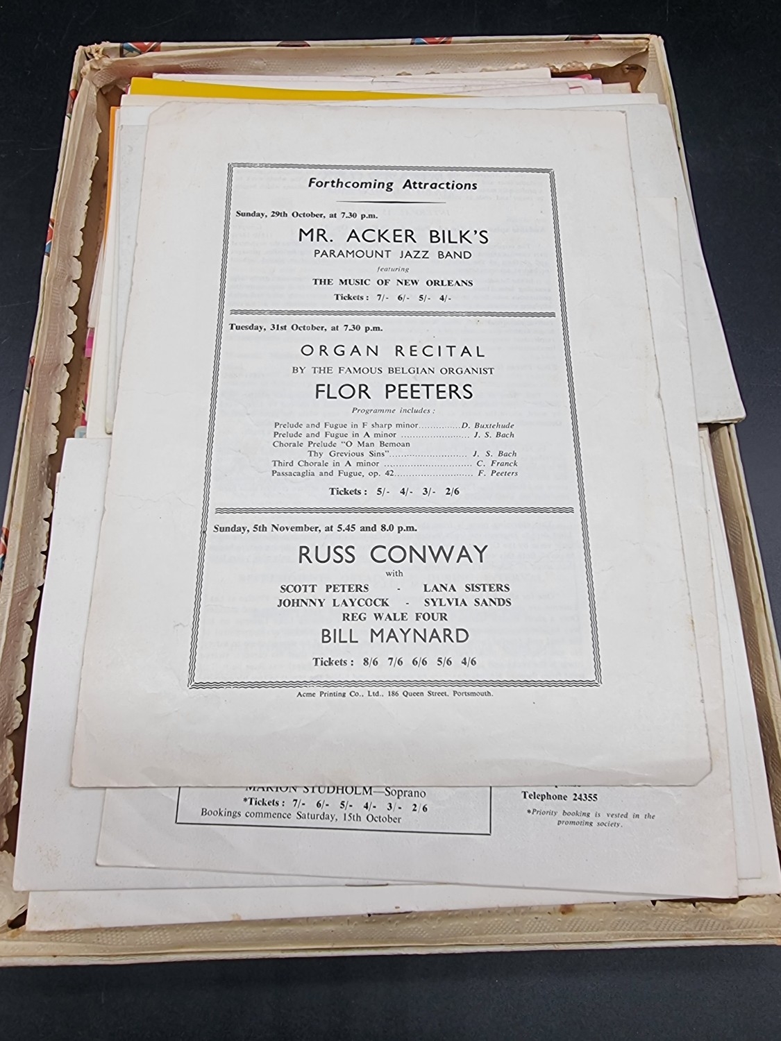 BOX: large box containing quantity of theatre programmes and ...