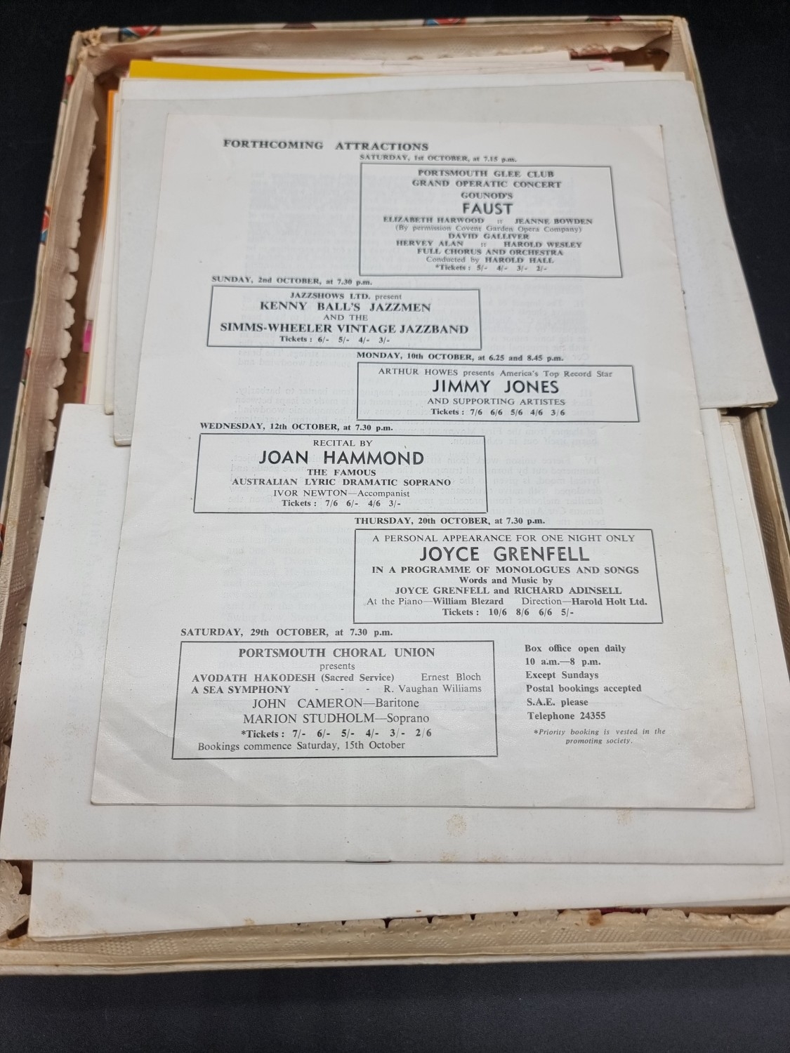 BOX: large box containing quantity of theatre programmes and ...