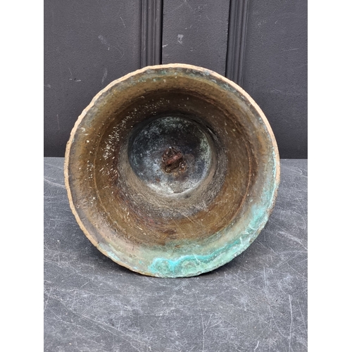 1218 - A bronze ship's bell, inscribed 'Marco Foscarini, Anno 1940 - XVIII E.F.', 25cm high x 23.5cm diamet... 