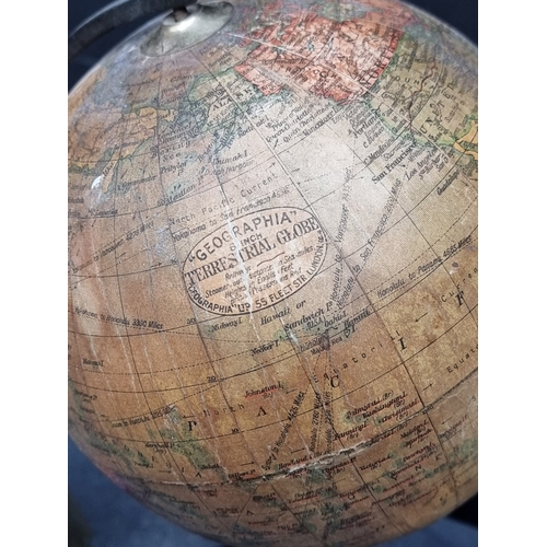 1222 - Five small table globes, to include a Geographia 6in example, 31cm high.