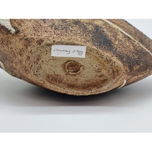 1254 - Studio Pottery:&nbsp;a Robert Fournier vase, 23.5cm high; together with another similar small pebble... 