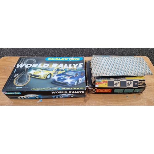 Scalextric: three boxed sets, comprising: 'World Rallye'; a vintage ...