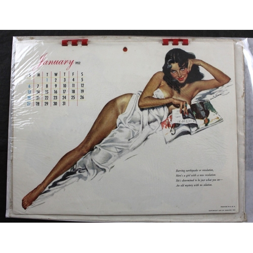 36 - PIN UP CALENDARS: a group of 24, mostly 1950s period, to include examples issued by Esquire: Studio ... 