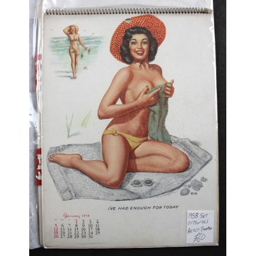 36 - PIN UP CALENDARS: a group of 24, mostly 1950s period, to include examples issued by Esquire: Studio ... 