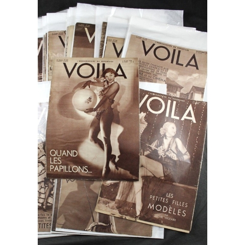 41 - VOILA: a collection of approx. 160 issues, 1930s period, large format magazines in orig. printed wra... 