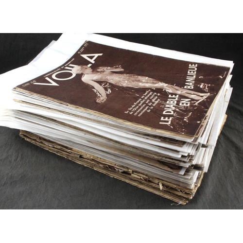 41 - VOILA: a collection of approx. 160 issues, 1930s period, large format magazines in orig. printed wra... 