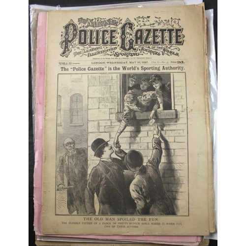 59 - POLICE GAZETTE: a group of 15 issues, 1890-1920s, printed wrappers, mixed condition: together with 7... 