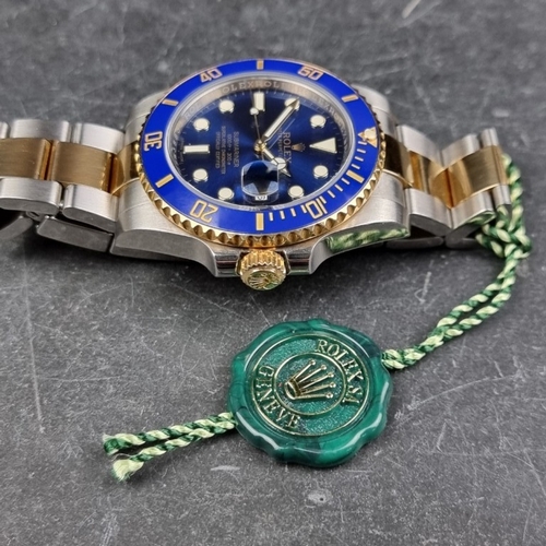 302 - A circa 2015 Rolex 'Submariner Date Bluesy' Oyster steel and yellow metal automatic wristwatch, 40mm... 