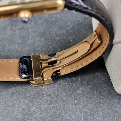 309 - A circa 1990 Cartier 'Tank Louis Moonphase Calendar' 18ct gold quartz wristwatch, 23.5mm x 30mm, Ref... 