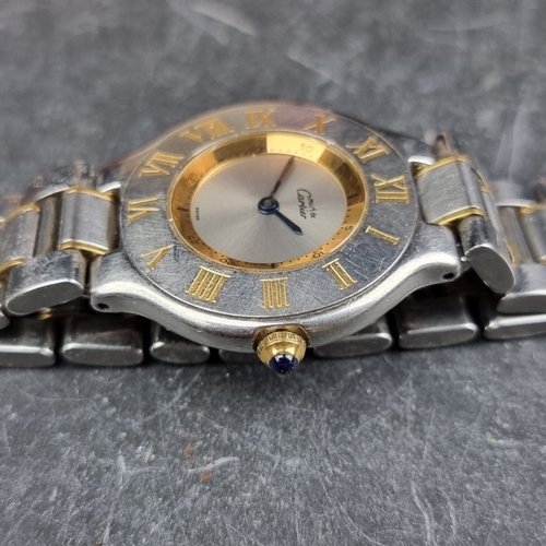 312 - A circa 2000 Must de Cartier '21 Vantian' stainless steel quartz wristwatch, 31mm, Ref. 1330, on ori... 
