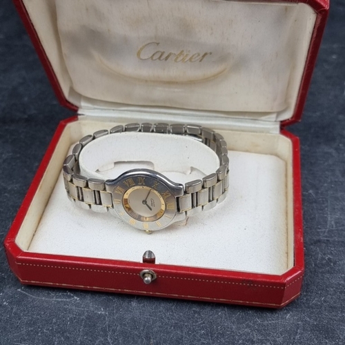 312 - A circa 2000 Must de Cartier '21 Vantian' stainless steel quartz wristwatch, 31mm, Ref. 1330, on ori... 