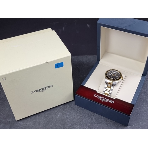 314 - A Longines 'Hydro Conquest' stainless steel and gold plated quartz wristwatch, 39mm, Ref. L3.640.3, ... 
