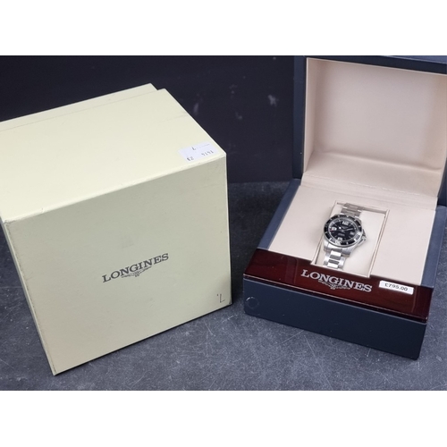 316 - A Longines 'Hydro Conquest' stainless steel automatic ladies wristwatch, 29.5mm, Ref. L3.284.4, on o... 