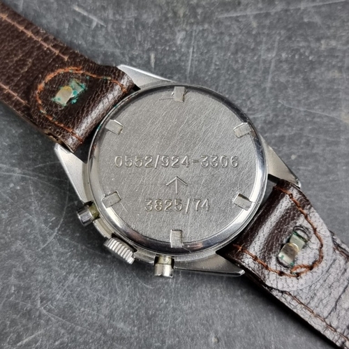 318 - A 1974 Royal Navy FAA issue Hamilton 'Fab Four' chronograph stainless steel manual wind wristwatch, ... 