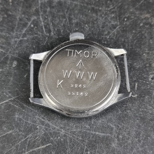 320 - A circa 1945 military issue Timor 'Dirty Dozen' stainless steel manual wind wristwatch, 36.5mm, Cal.... 