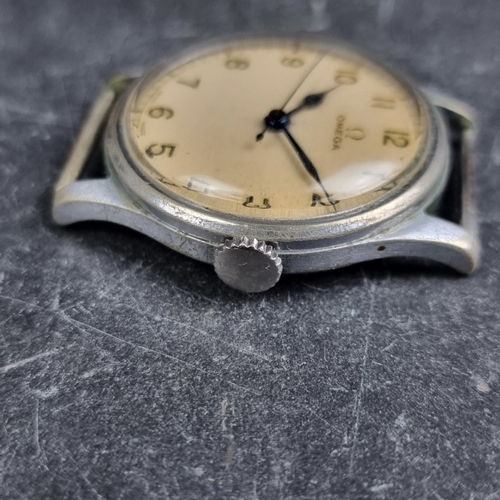 322 - A circa 1943 Royal Navy FAA issue Omega plated brass manual wind pilot's wristwatch, 32mm, Case Ref.... 