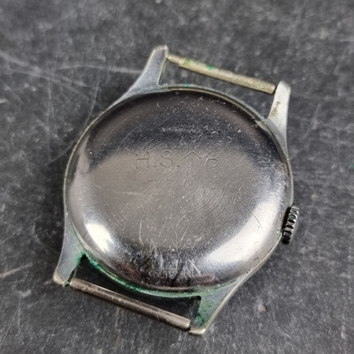 322 - A circa 1943 Royal Navy FAA issue Omega plated brass manual wind pilot's wristwatch, 32mm, Case Ref.... 