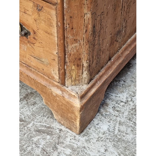 1014 - An unusual antique pine chest of drawers, 80cm wide.