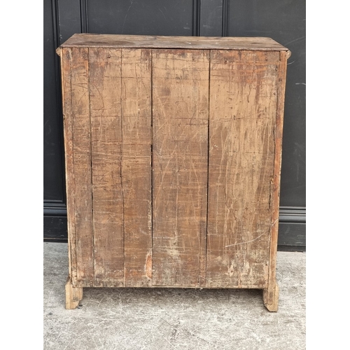 1014 - An unusual antique pine chest of drawers, 80cm wide.