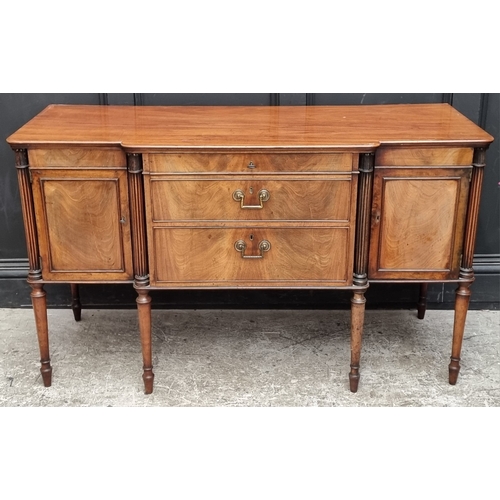 1085 - An unusual 19th century mahogany breakfront side cabinet, the top drawer stamped ‘Gillows. Lancaster... 