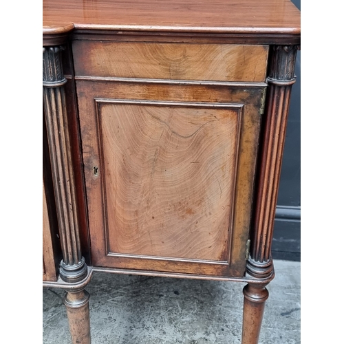 1085 - An unusual 19th century mahogany breakfront side cabinet, the top drawer stamped ‘Gillows. Lancaster... 