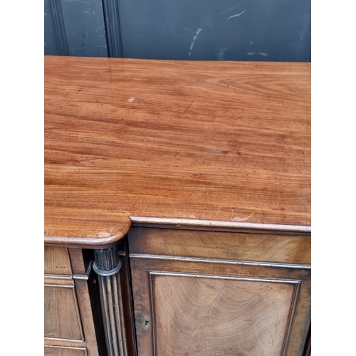 1085 - An unusual 19th century mahogany breakfront side cabinet, the top drawer stamped ‘Gillows. Lancaster... 