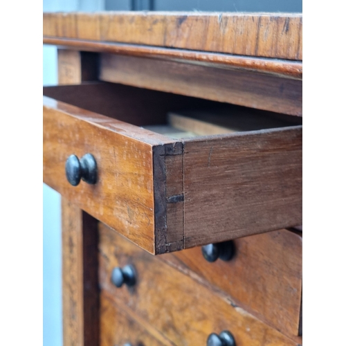 1133 - Miniature Furniture: an unusual Victorian walnut and Tunbridge Ware Wellington chest, 53cm high x 37... 
