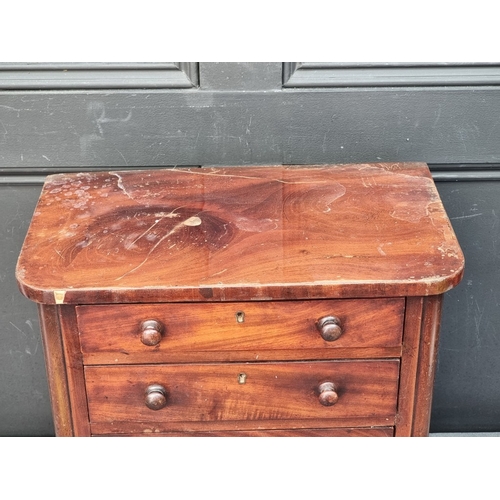 1136 - Miniature Furniture: a Victorian mahogany four drawer chest, 44cm high x 41cm wide x 24cm deep.... 