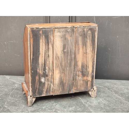 1140 - Miniature Furniture: an 18th century style mahogany and inlaid bureau, 32cm high x 30.5cm wide x 15c... 