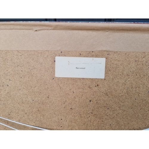 1193 - Richard Thorn, 'Marooned', signed, titled on label verso, watercolour, 30 x 61cm.