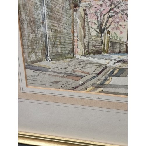 1202 - Peter Iden, ‘Canon Lane, Chichester’, signed and dated ’88, titled on label verso, watercolour, 24 x... 