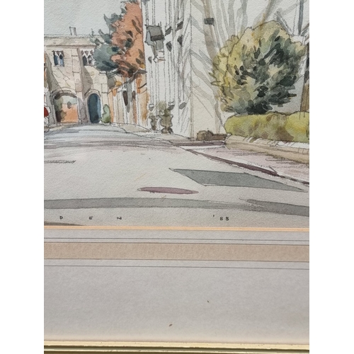 1202 - Peter Iden, ‘Canon Lane, Chichester’, signed and dated ’88, titled on label verso, watercolour, 24 x... 