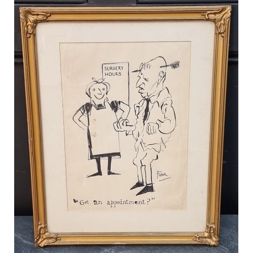 1228 - Frank William Huline-Dickens (cartoonist), 'Got an appointment?', signed, pen and ink, 35.5 x 25cm.... 