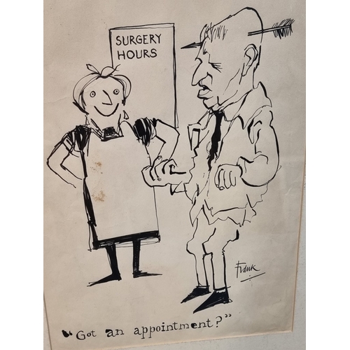 1228 - Frank William Huline-Dickens (cartoonist), 'Got an appointment?', signed, pen and ink, 35.5 x 25cm.... 
