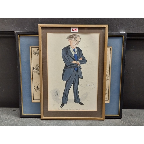 1229 - David Low (Cartoonist), 'The Ideal Prime Minister'; 'A Dog Evening', two works, pen and ink, 26 x 38... 