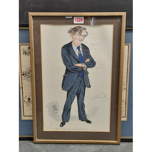 1229 - David Low (Cartoonist), 'The Ideal Prime Minister'; 'A Dog Evening', two works, pen and ink, 26 x 38... 