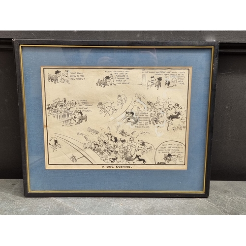 1229 - David Low (Cartoonist), 'The Ideal Prime Minister'; 'A Dog Evening', two works, pen and ink, 26 x 38... 