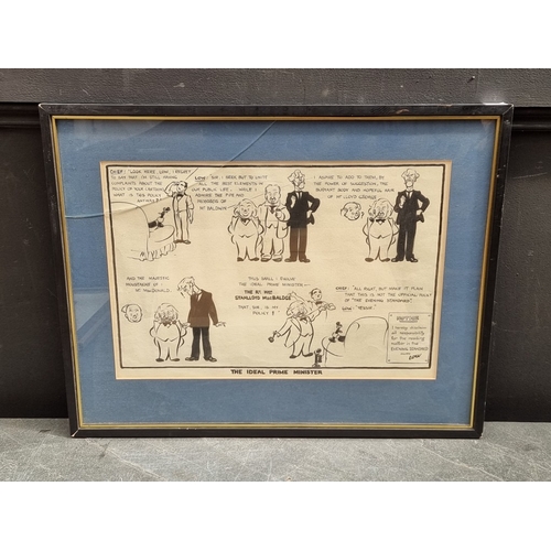 1229 - David Low (Cartoonist), 'The Ideal Prime Minister'; 'A Dog Evening', two works, pen and ink, 26 x 38... 