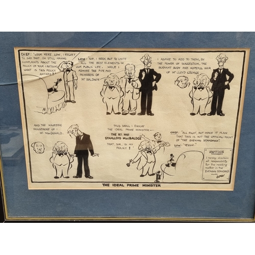 1229 - David Low (Cartoonist), 'The Ideal Prime Minister'; 'A Dog Evening', two works, pen and ink, 26 x 38... 